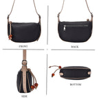 Genuine Leather Crossbody Bag - Black
