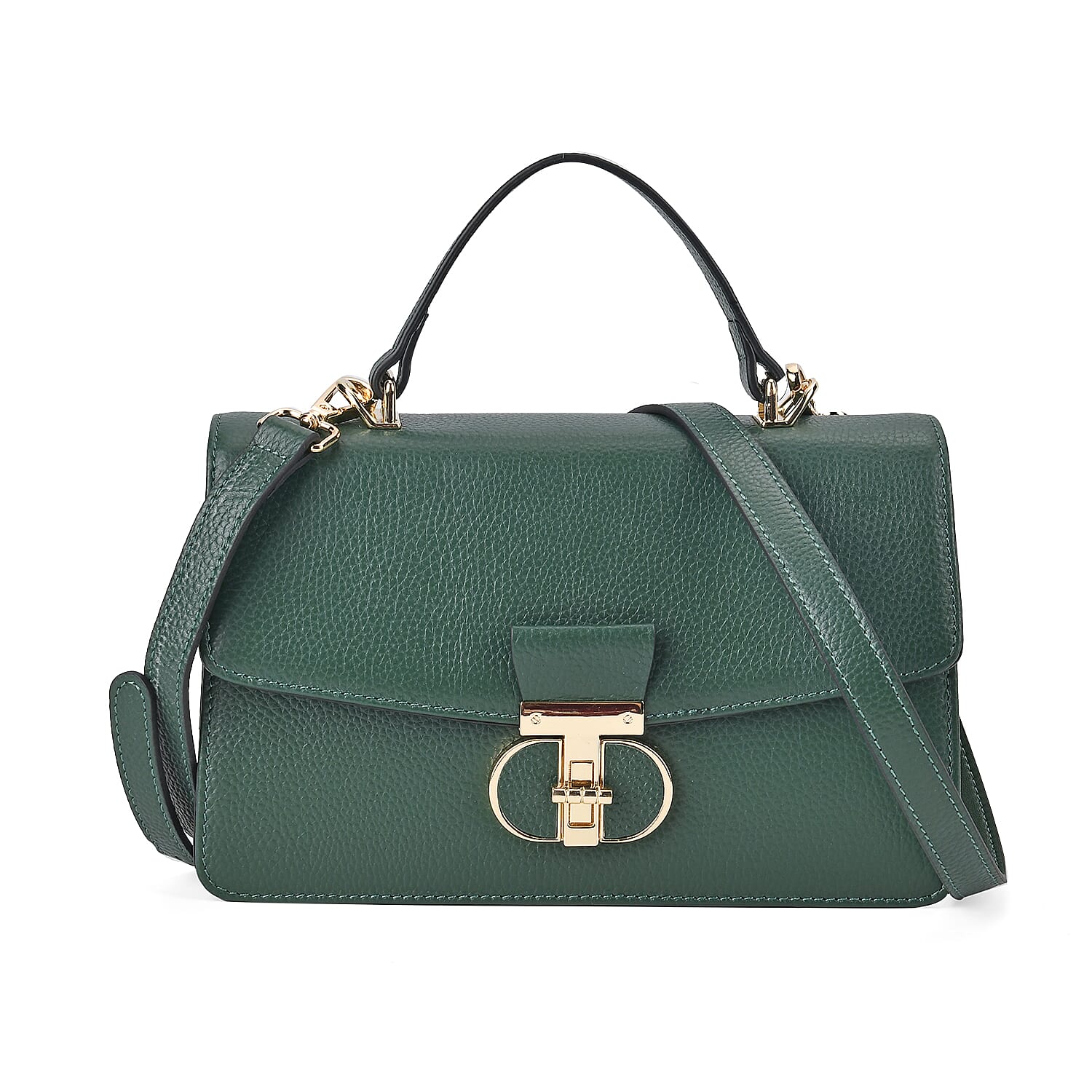 Genuine Leather Flap Crossbody Bag with Handle Drop 7730139 0