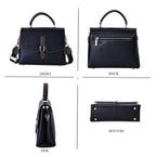 New Fall Collection- Genuine Leather Crossbody Bag with Shoulder Strap - Black