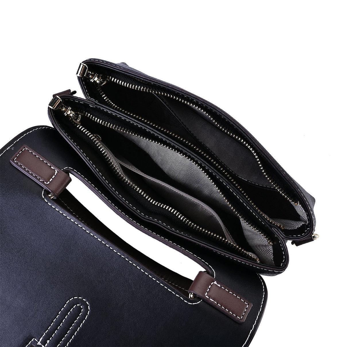New Fall Collection- Genuine Leather Crossbody Bag with Shoulder Strap - Black 7590759 3