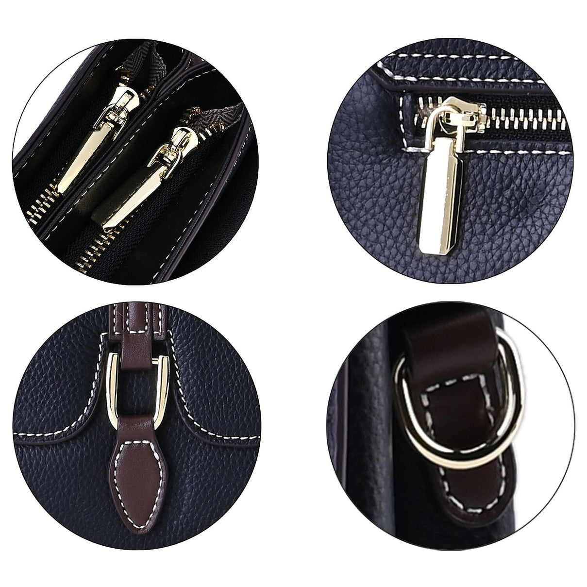 New Fall Collection- Genuine Leather Crossbody Bag with Shoulder Strap - Black 7590759 4
