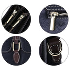 New Fall Collection- Genuine Leather Crossbody Bag with Shoulder Strap - Black