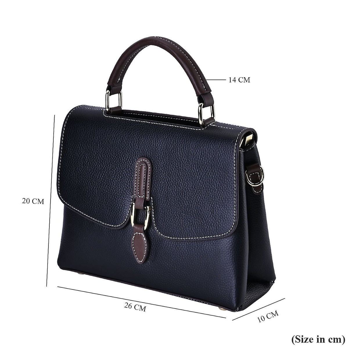 New Fall Collection- Genuine Leather Crossbody Bag with Shoulder Strap - Black 7590759 5