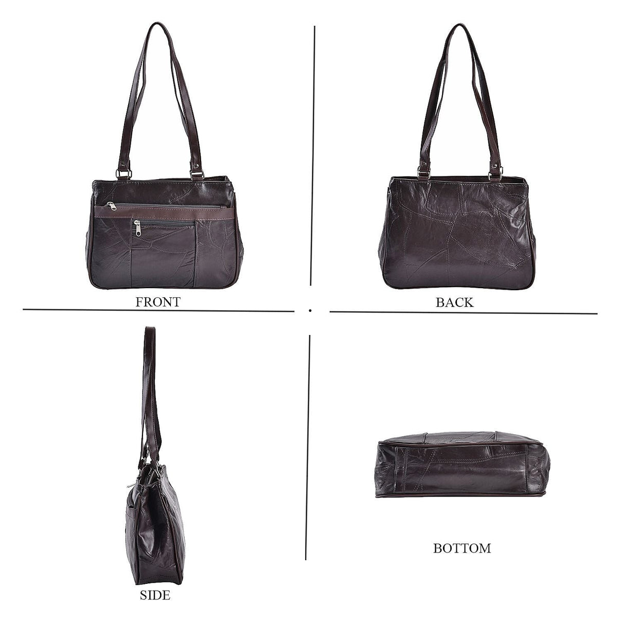 One Time Closeout Deal - Genuine Leather Crossbody Bag - Brown 7638646 2
