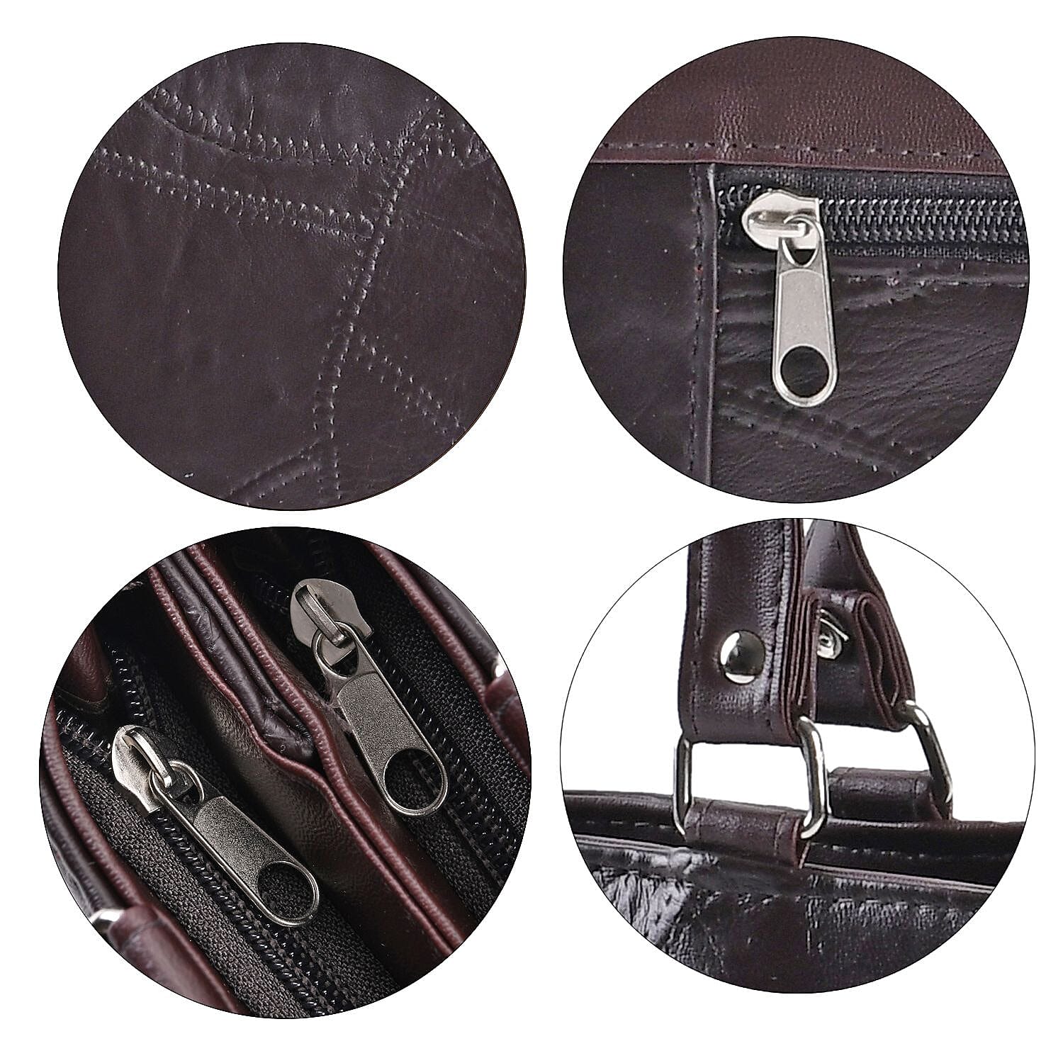 One Time Closeout Deal - Genuine Leather Crossbody Bag - Brown 7638646 4