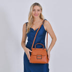 Genuine Leather Crossbody Bag (Size 25x11x22 cm) - Tan
