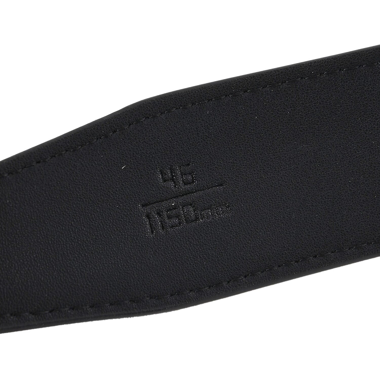 Genuine Leather Unisex Belt with Elegant Interlocking Geometric Buckle (115 CM, Medium) - Black 8426215 7