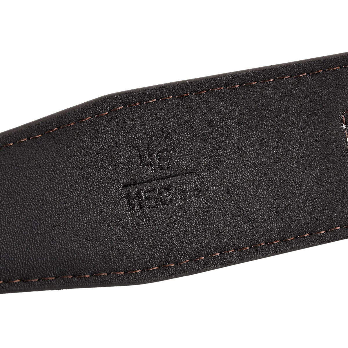 Genuine Leather Unisex Belt with Elegant Interlocking Geometric Buckle (115 CM, Medium) - Dark Brown 8426218 7