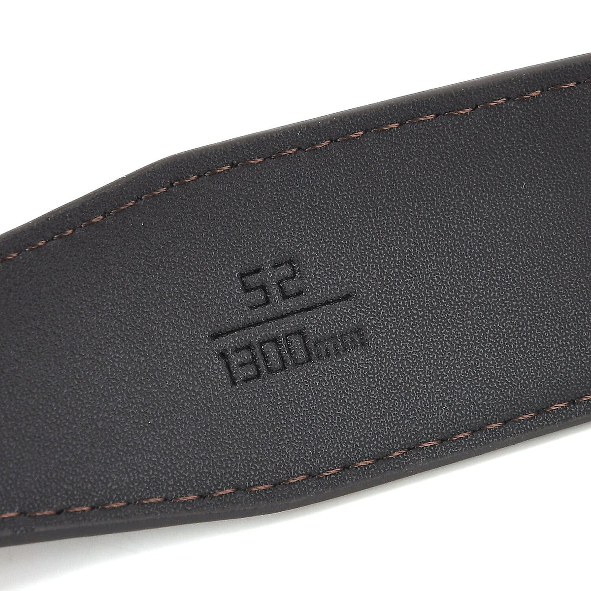 Genuine Leather Unisex Belt with Elegant Interlocking Geometric Buckle (130 CM, Large) - Dark Brown 8426219 7