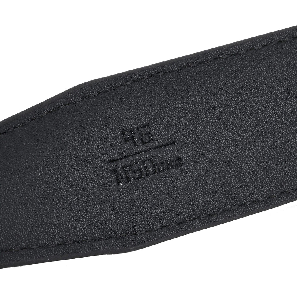 Genuine Leather Unisex Belt with Gold Interlocking Circular Buckle (115 CM, Medium) - Black