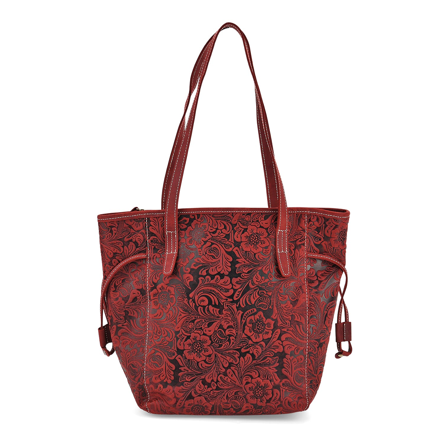 Genuine Leather Embossed Floral Tote Bag 7852660 0