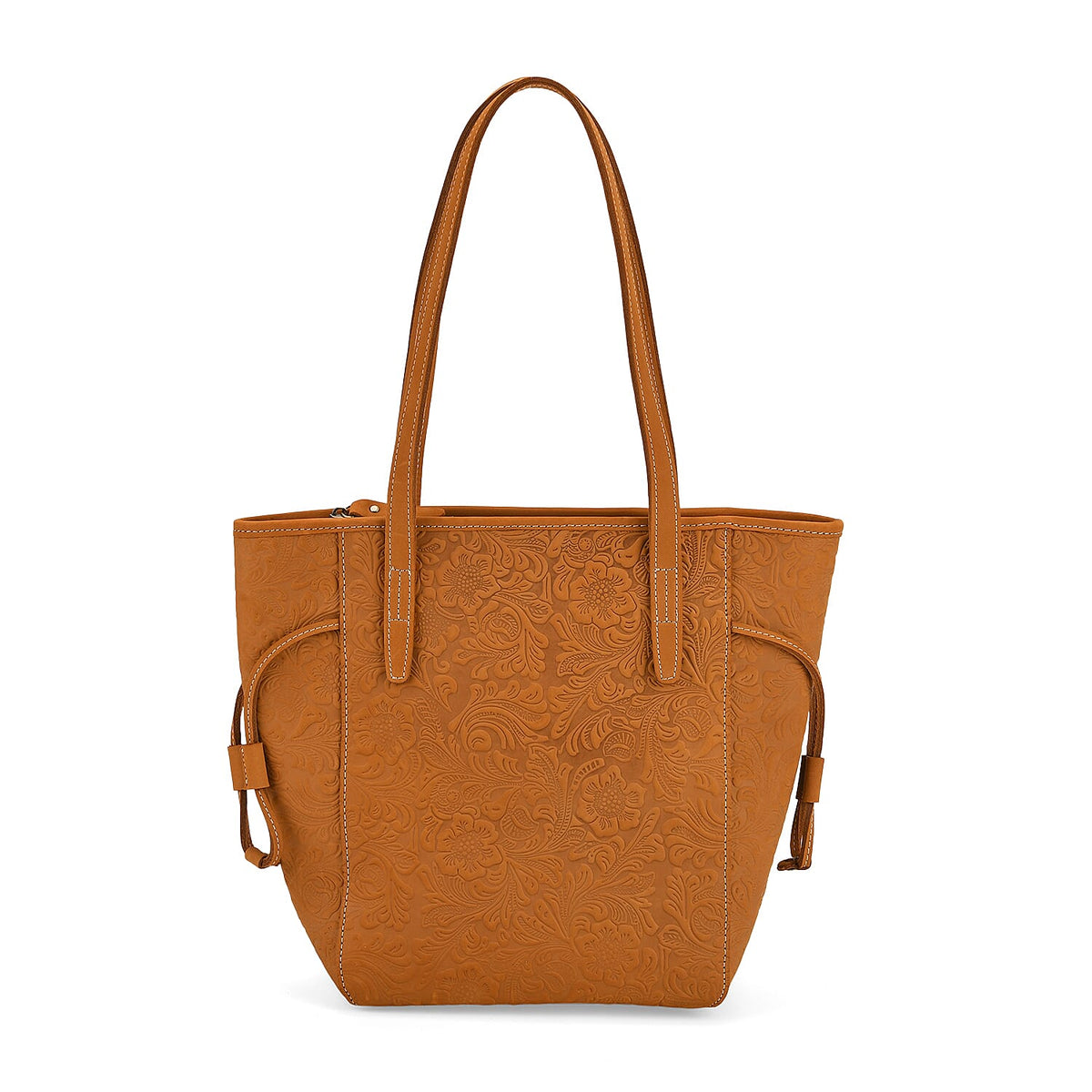 Genuine Leather Embossed Floral Tote Bag V32626277 0