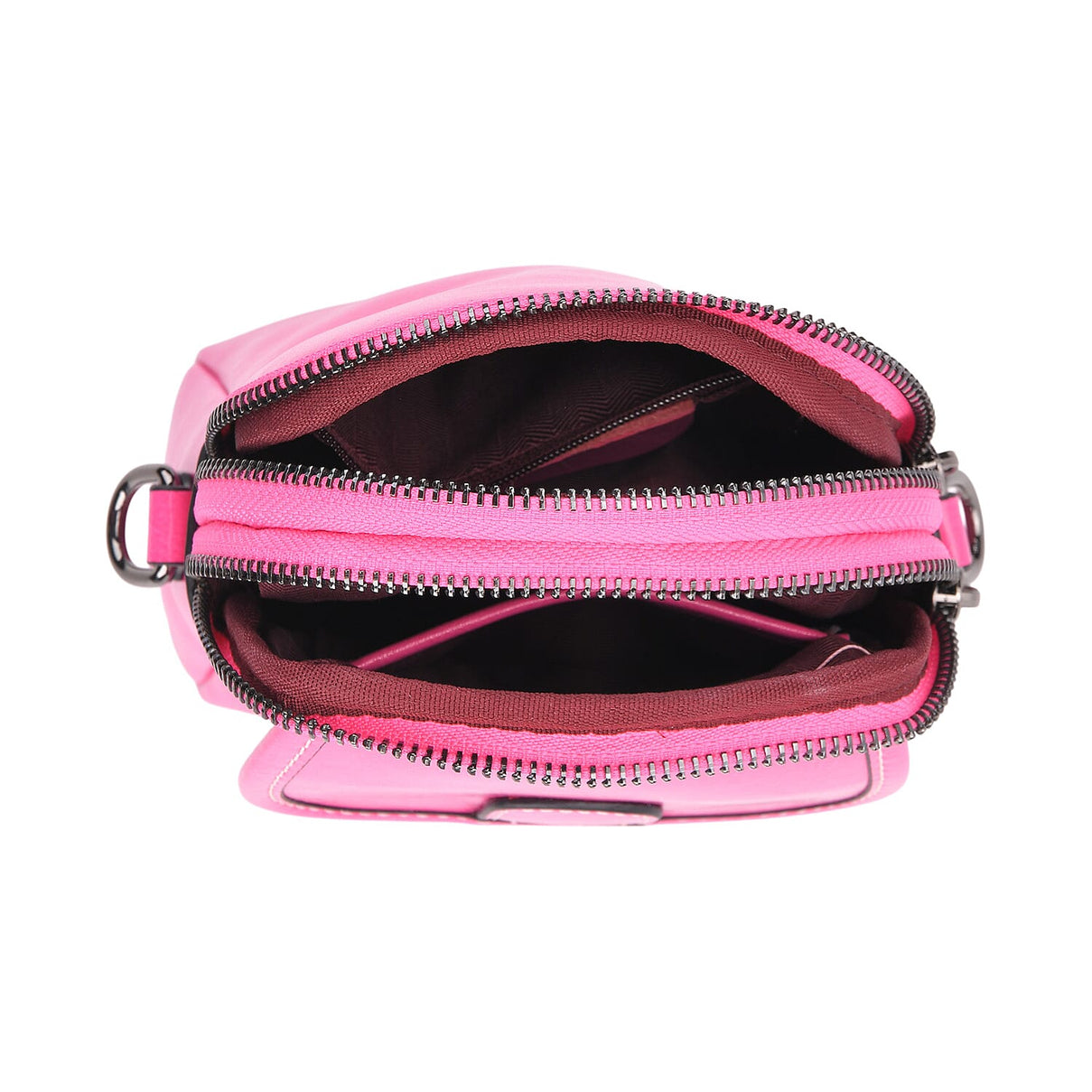 Genuine Leather Mini Messenger Crossbody Bag With Adjustable Strap - Rose Pink 8070548 4