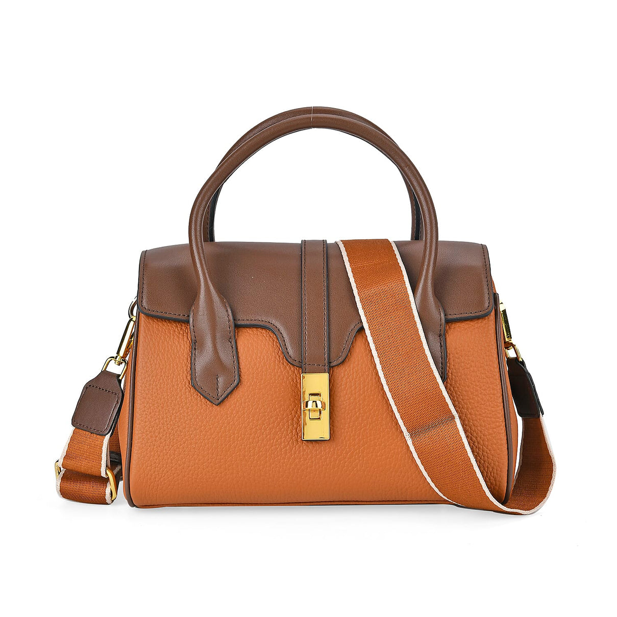 Genuine Leather Patchwork Crossbody Bag With Wide Detachable Strap 7775744 0