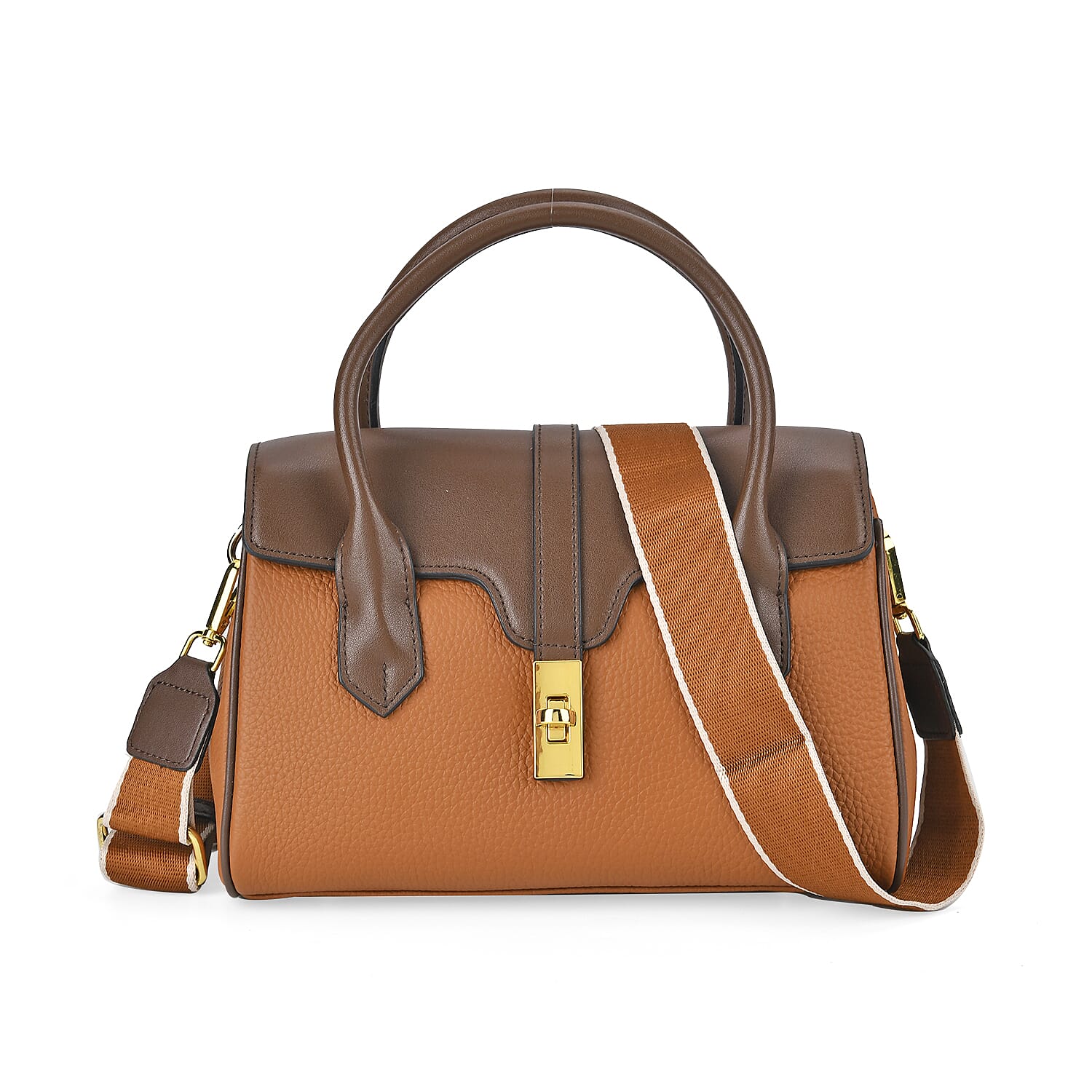 Genuine Leather Patchwork Crossbody Bag With Wide Detachable Strap 7775744 0