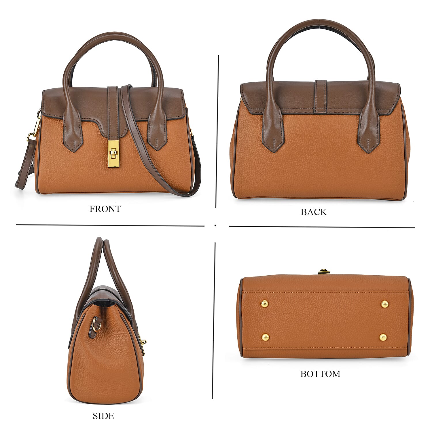 Genuine Leather Patchwork Crossbody Bag With Wide Detachable Strap 7775744 4