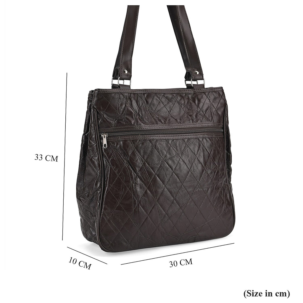 One Time CloseOut-Genuine Leather Tote Bag (Size 30x10x33 cm) - Brown