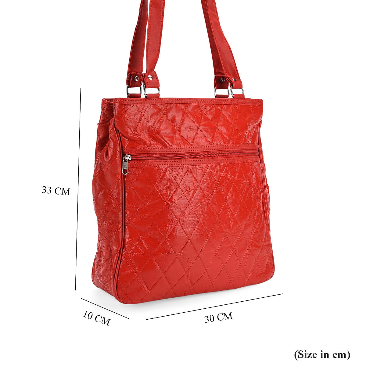 Genuine Leather Patchwork Tote Bag (Size 30x10x33 cm) - Red 8099131 7
