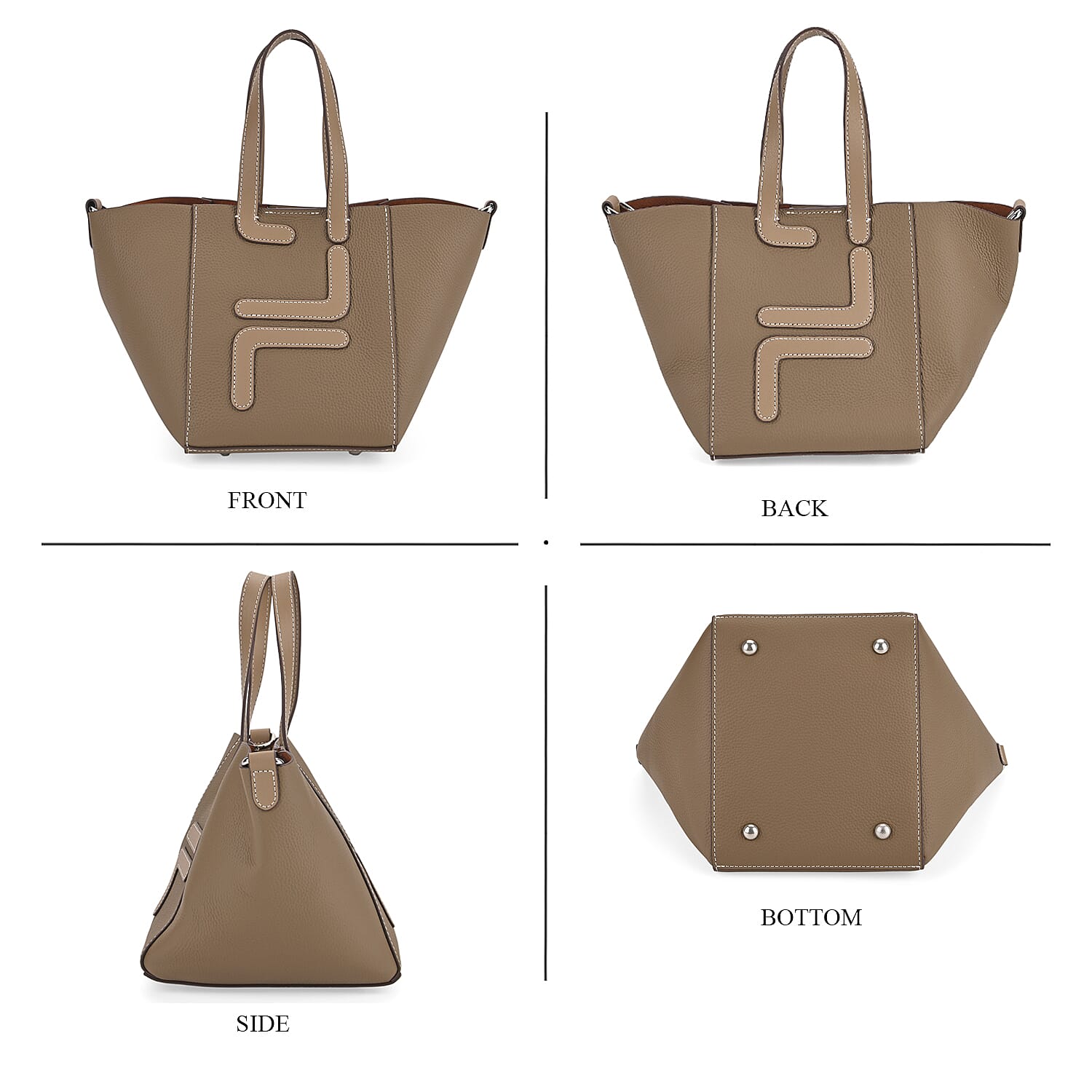 Set of 2 Genuine Leather Bucket Bag and Pouch 8162264 4