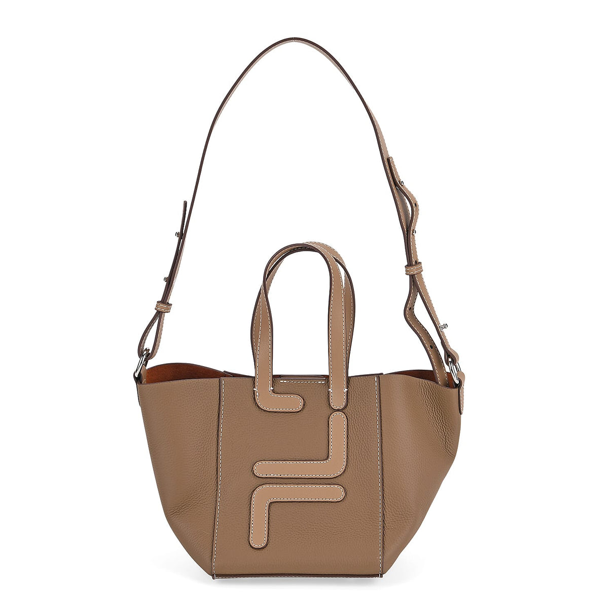 Set of 2 Genuine Leather Bucket Bag and Pouch 8162264 5