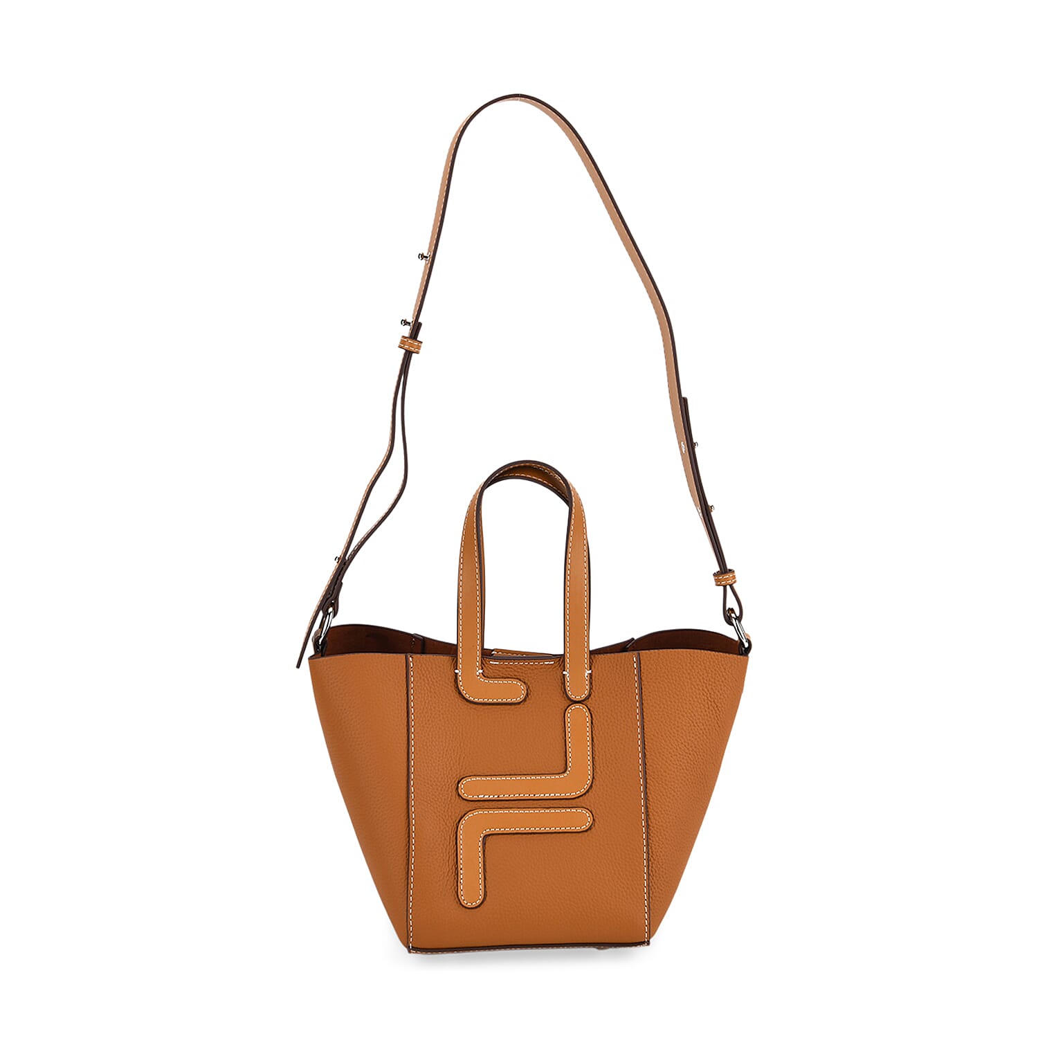 Set of 2 Genuine Leather Bucket Bag and Pouch V32520738 5