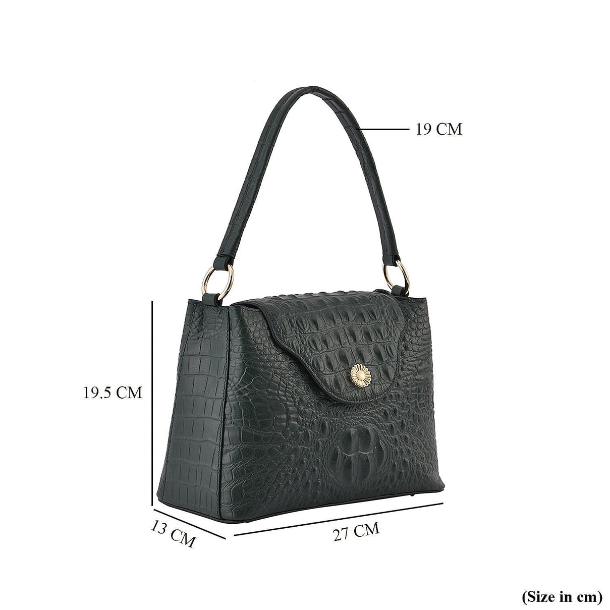 Hong Kong Closeout Deal - Genuine Leather Croc Embossed Convertible Bag with Detachable Long Strap - Green 7263539 6