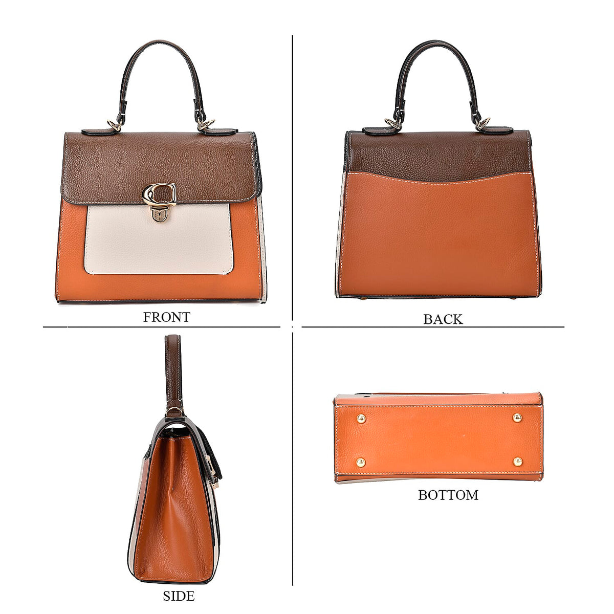 Genuine Leather Patterned Crossbody Bag with Detachable Strap 7733703 3