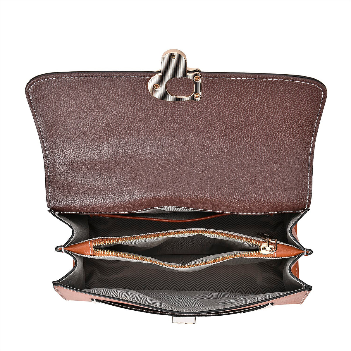 Genuine Leather Patterned Crossbody Bag with Detachable Strap 7733703 4