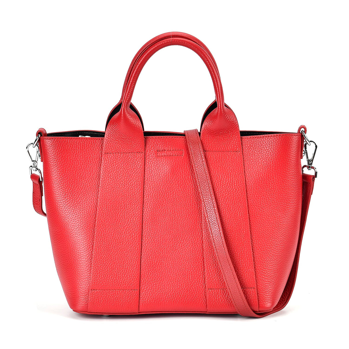 Genuine Leather Solid Bag with Long Shoulder Strap 7710131 0