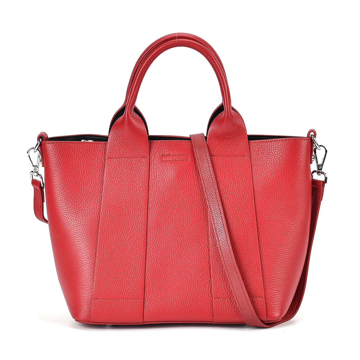 Genuine Leather Solid Bag with Long Shoulder Strap 7710131 0