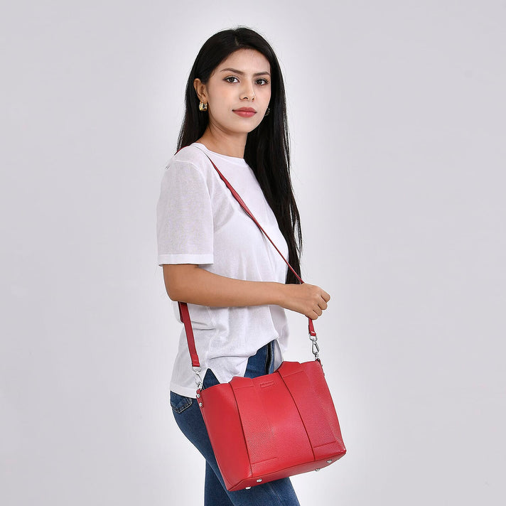 Genuine Leather Solid Bag with Long Shoulder Strap 7710131 2