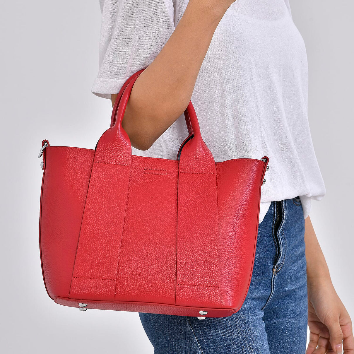 Genuine Leather Solid Bag with Long Shoulder Strap 7710131 3