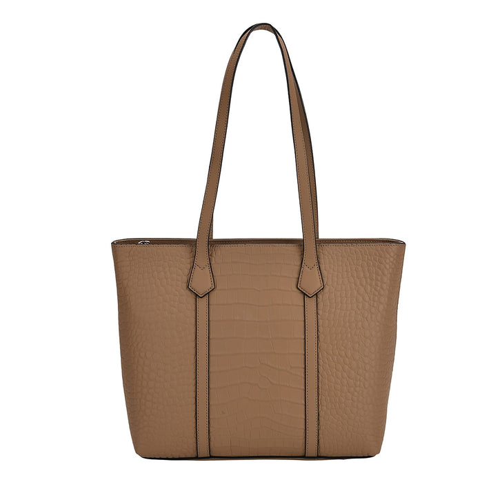 Genuine Leather Classic Tote Bag - Brown 8213630 1