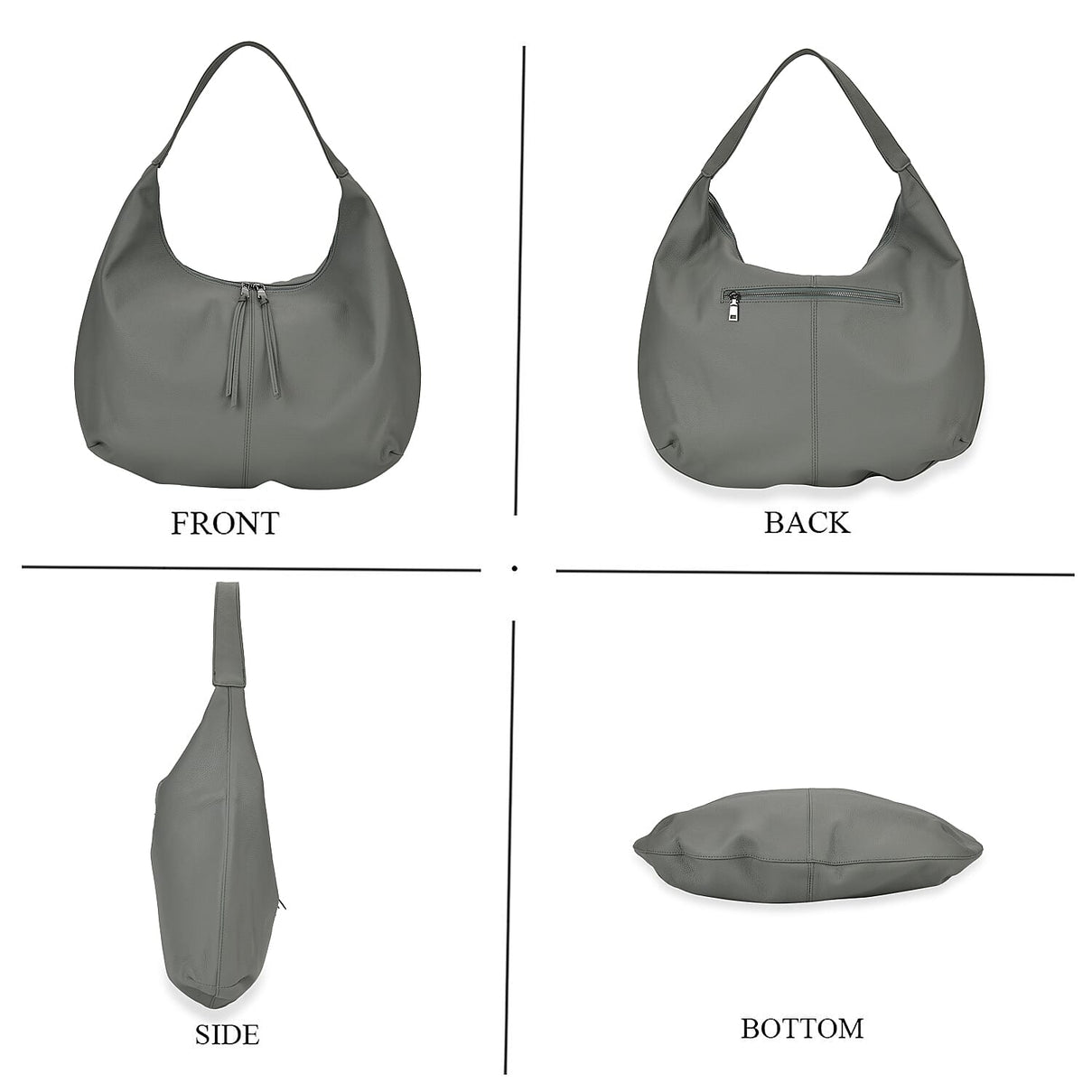 Genuine Leather Patterned Tote Bag - Green 7850845 4