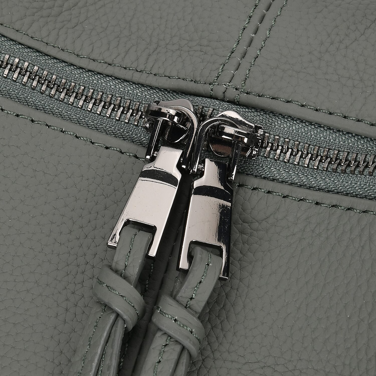 Genuine Leather Patterned Tote Bag - Green 7850845 6