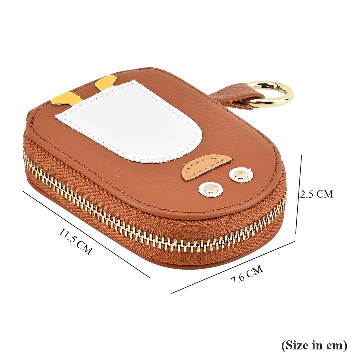 Genuine Leather Penguin Card Wallet with Keychain &amp; RFID Technology - Tan 7629692 7