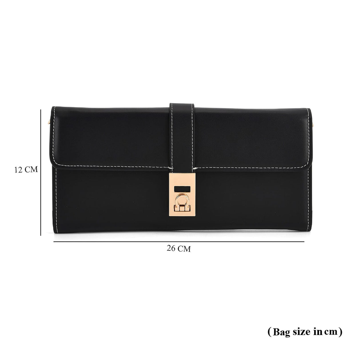 Genuine Leather RFID Blocking Travel Clutch with Chain Strap - Black V32646440 5