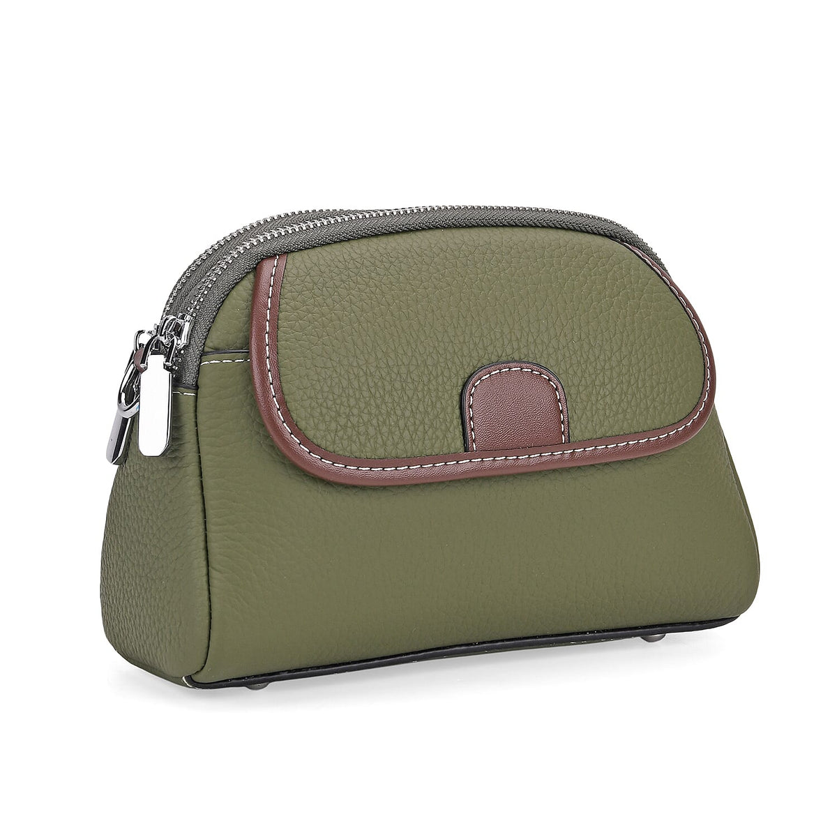 Genuine Leather Sling Crossbody Bag With Adjustable Shoulder Strap - Green 8071386 5
