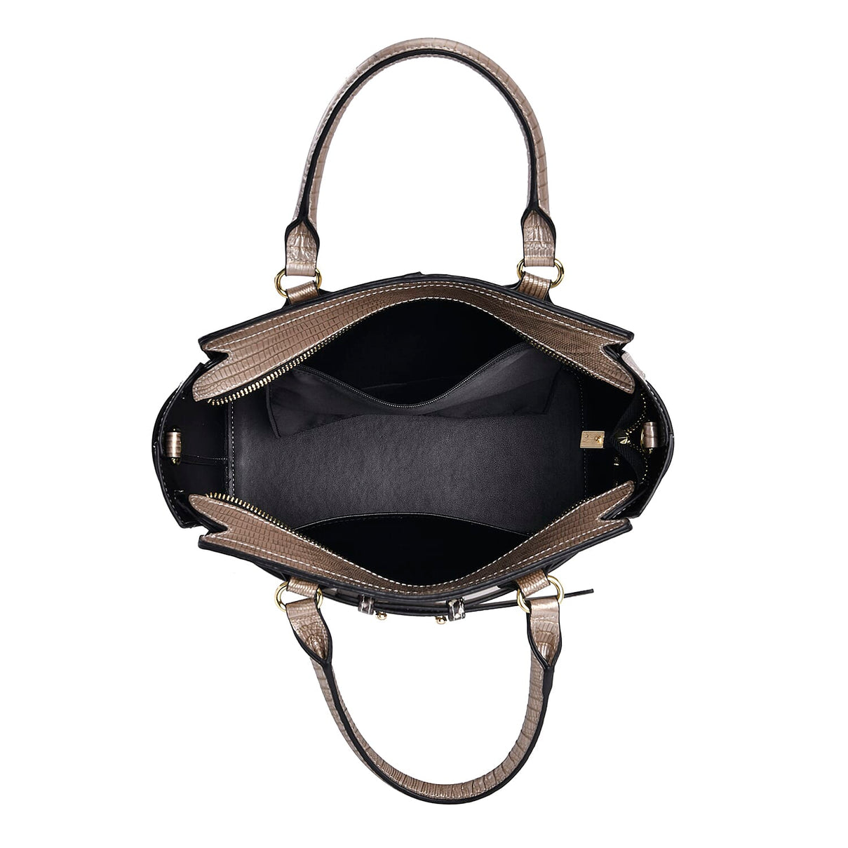 Genuine Leather Snakeskin Pattern Crossbody Bag (Size 26x13x28 cm) - Gold 7631626 3
