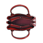 Milan Fashion Closeout - 100% Genuine Leather Crossbody Bag with 2 Long Shoulder Strap -  Red