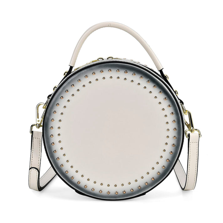 Genuine Leather Round Crossbody Bag with Handle Drop 7730079 1