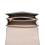 Designer Inspired - 100% Genuine Leather Solid Crossbody Bag (Size 26x8x16 cm) - Beige