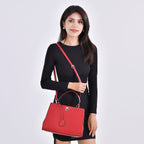 One Time Designer Closeout Deal - Genuine Leather Crossbody Bag - Red