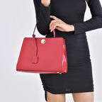 One Time Designer Closeout Deal - Genuine Leather Crossbody Bag - Red