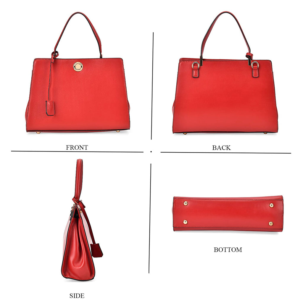 One Time Designer Closeout Deal - Genuine Leather Crossbody Bag - Red