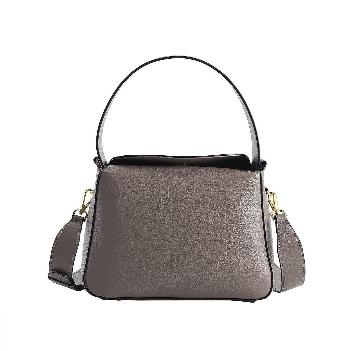 Genuine Leather Solid Crossbody Bag - Grey 7126426 0