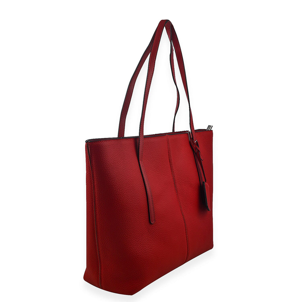 Rome Closeout Genuine Leather Solid Tote Bag - Red 7481556 1
