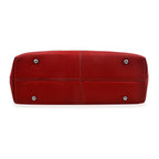 Rome Closeout Genuine Leather Solid Tote Bag - Red