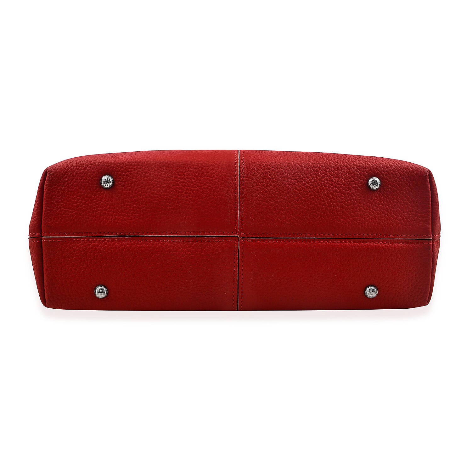 Rome Closeout Genuine Leather Solid Tote Bag - Red 7481556 3