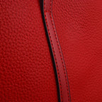 Rome Closeout Genuine Leather Solid Tote Bag - Red